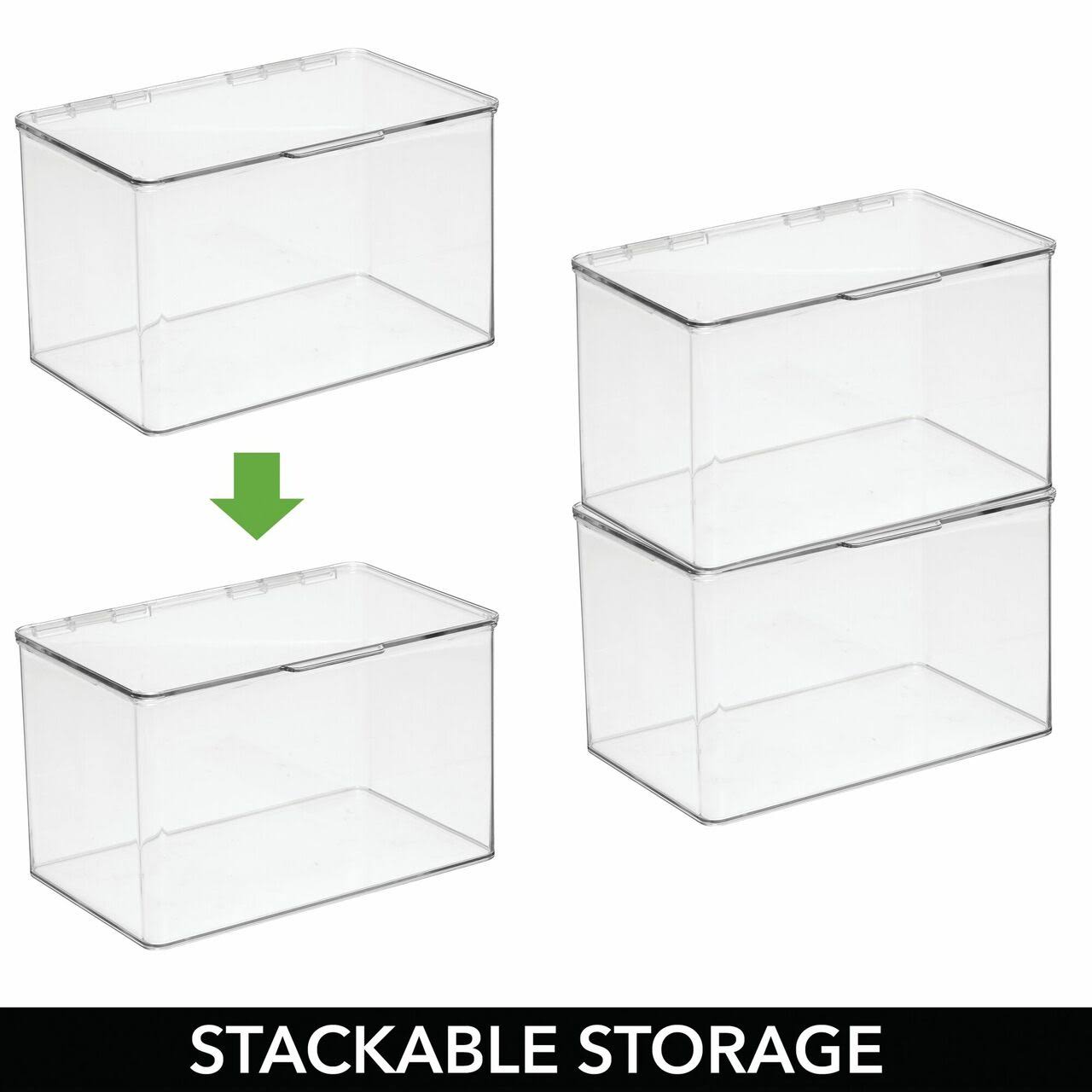 Clear Plastic Desk Organizer Bin Box, 8 Pack W5497