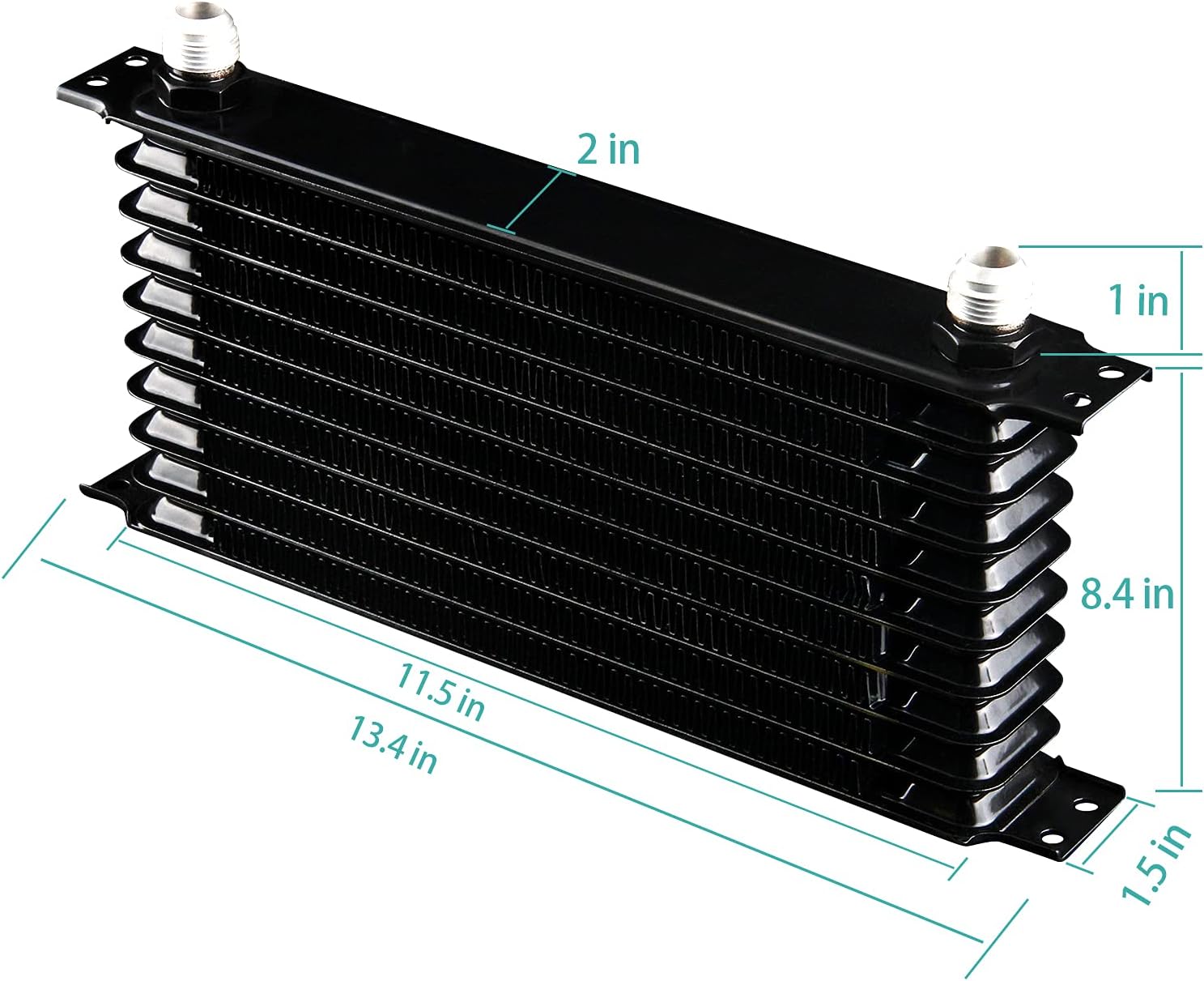 15 Row AN10 Oil Cooler Kit Universal Aluminium Alloy Black D7066