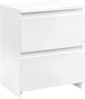 White 2-Drawer End Table, 18 x 14 x 22 inches W93736
