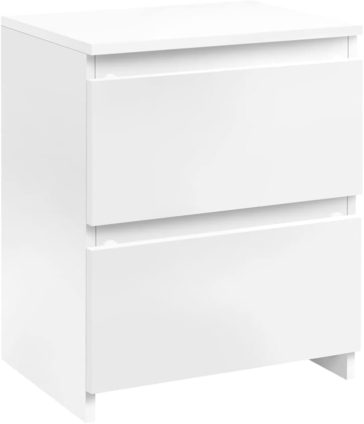 White 2-Drawer End Table, 18 x 14 x 22 inches W93736