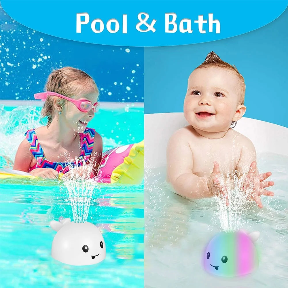 Baby Bath Toy Light up Whale Bath Toy 2 in 1 Induction Water Spray Toy Automatic Sprinkler Bathtub Toy G631288