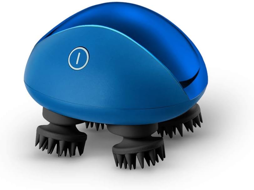 Portable Mini Scalp Massager, IPX7 Waterproof Wireless, Octopus Head, Blue, Pack of 2 K3055