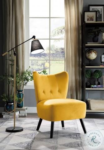 Yellow Velvet Accent Chair B177