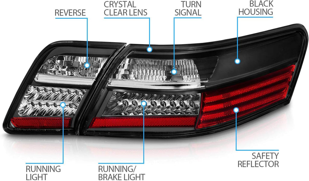 4 Pcs Black L.E.D Taillights A2962