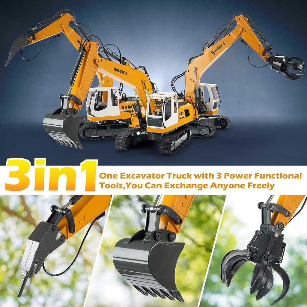 17 Channel 3 in 1 RC Excavator Toy with Working Lights V99257