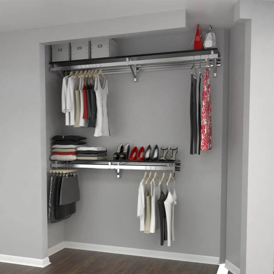 Closet System in Espresso and Silver D52026