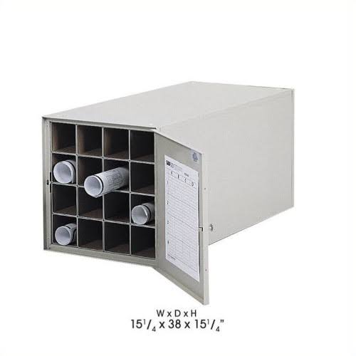 16 Tube Steel Roll File Horizontal Storage Cabinet U945