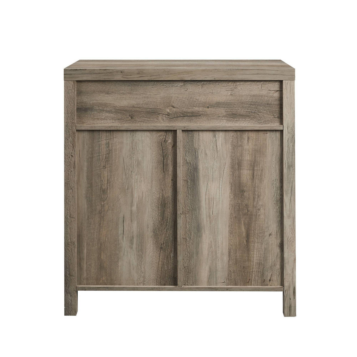 Rustic Farmhouse Barn Door Accent Cabinet Gray Wash L53249