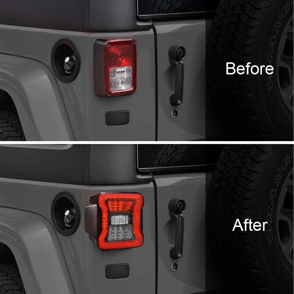 Smoked Lens LED Tail Lights for Jeep Wrangler JK G5835