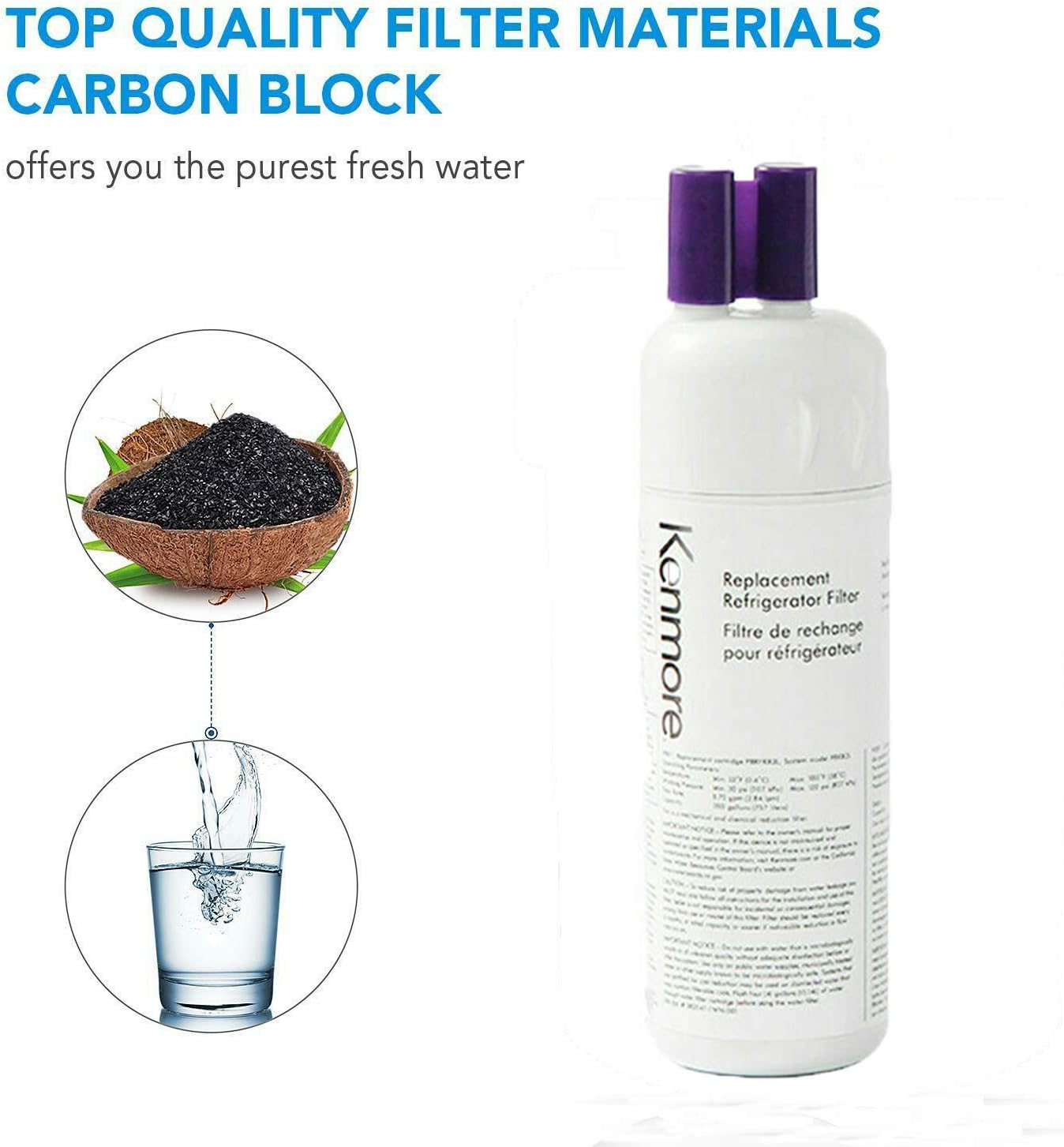White Refrigerator Water Filter (3 PACKS) I706