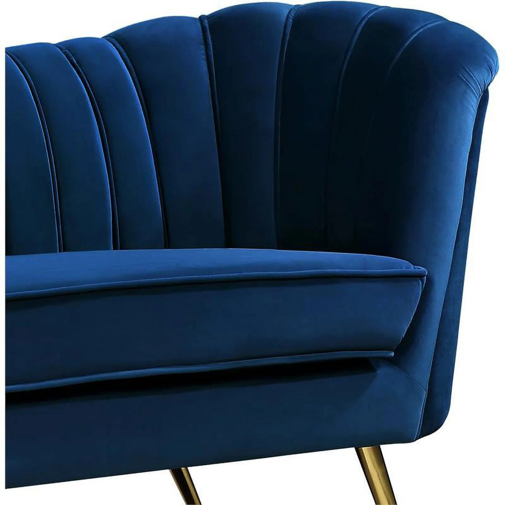 2 Piece Velvet Living Room Furniture Set with Loveseat and Accent Chair S38313