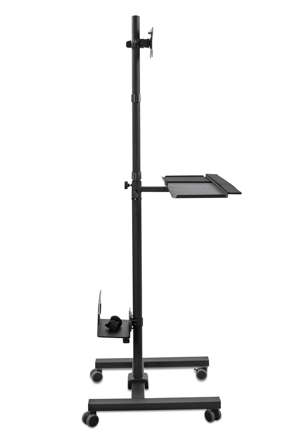 Black Mobile Cart with Monitor Mount and CPU Holder N455