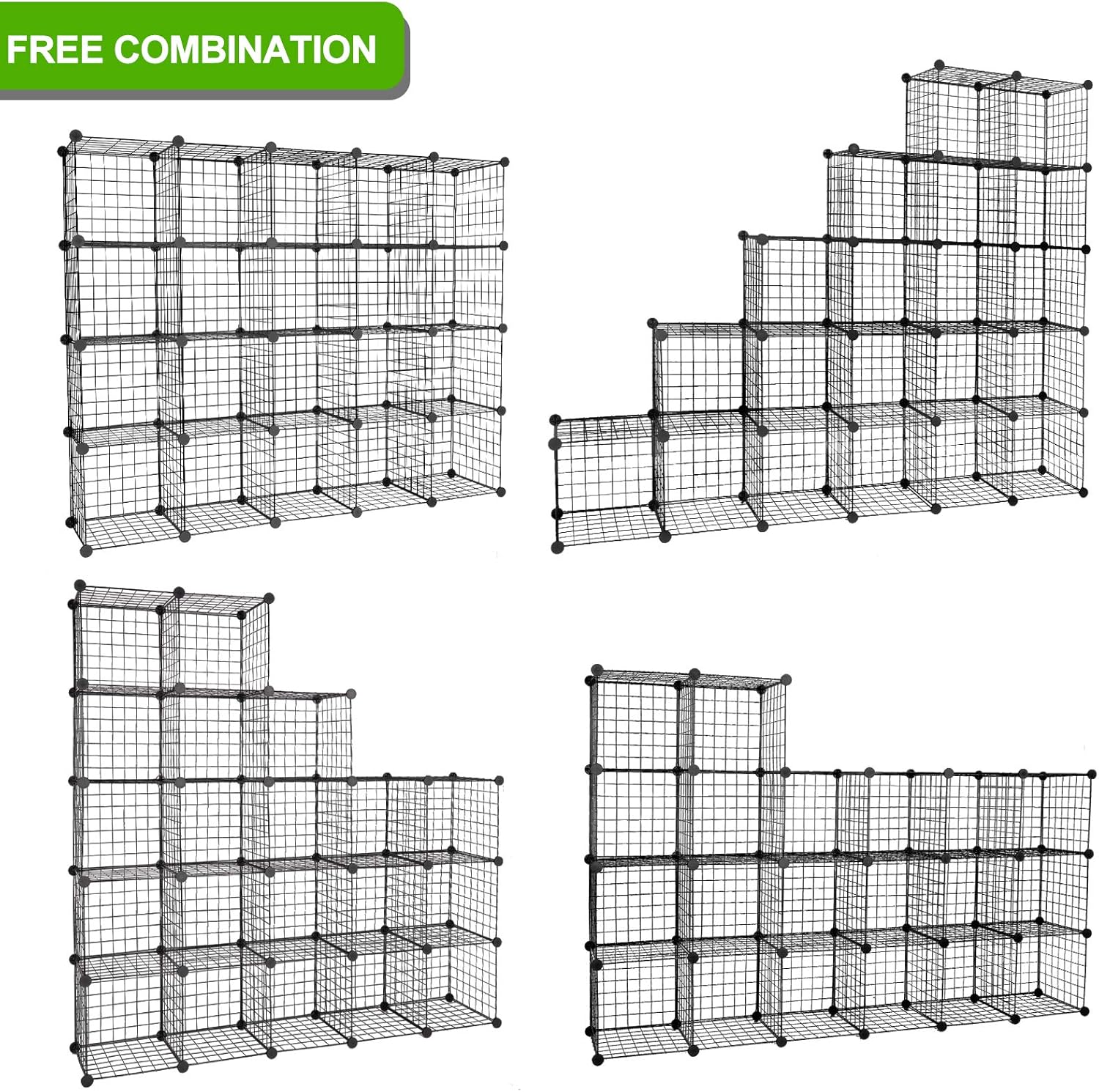 20-Cube Modular Wire Cube Storage Organizer P220641