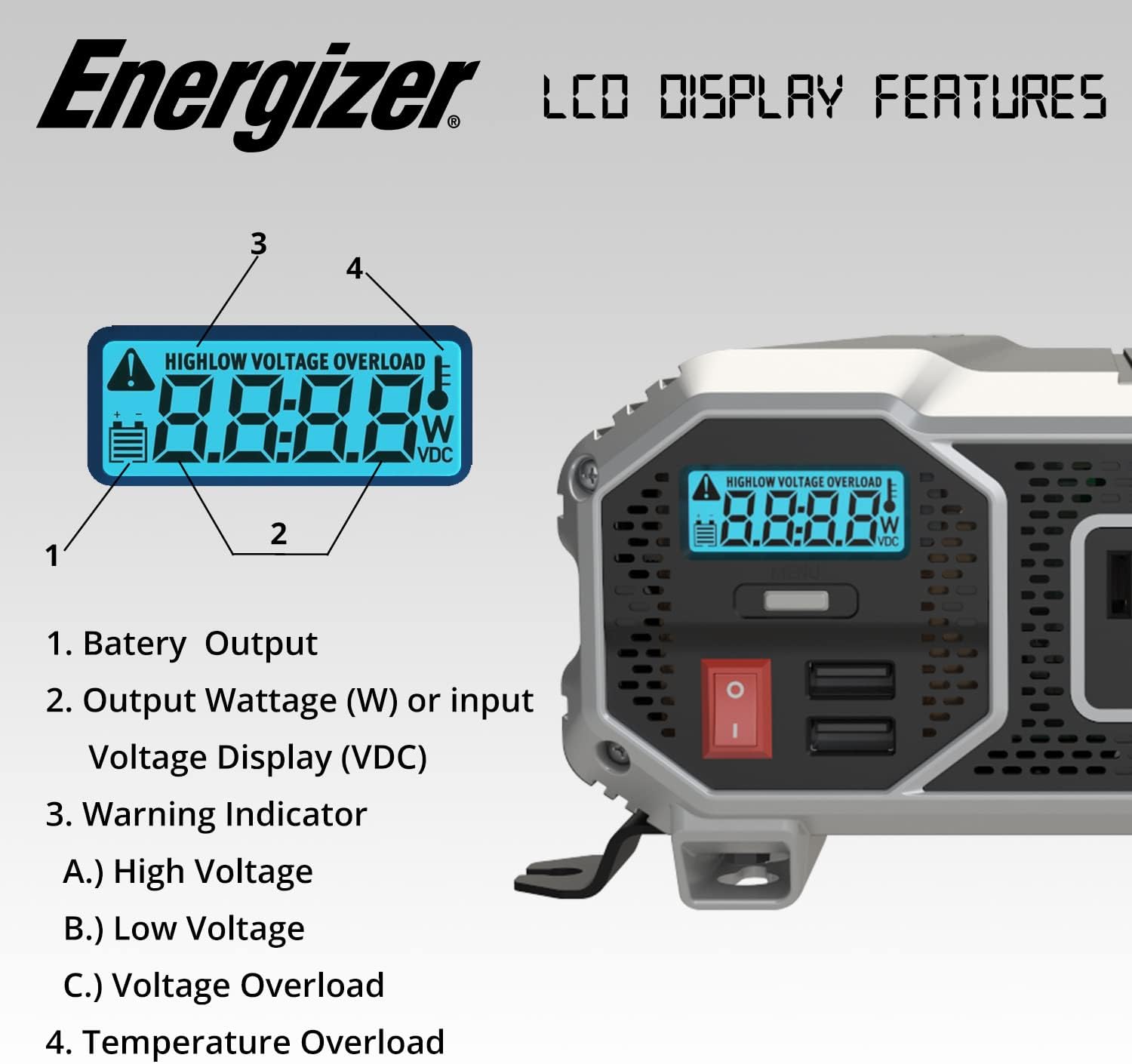1500 Watts Power Inverter, 12v to 110v, Two AC Outlets, Two USB Ports D7249