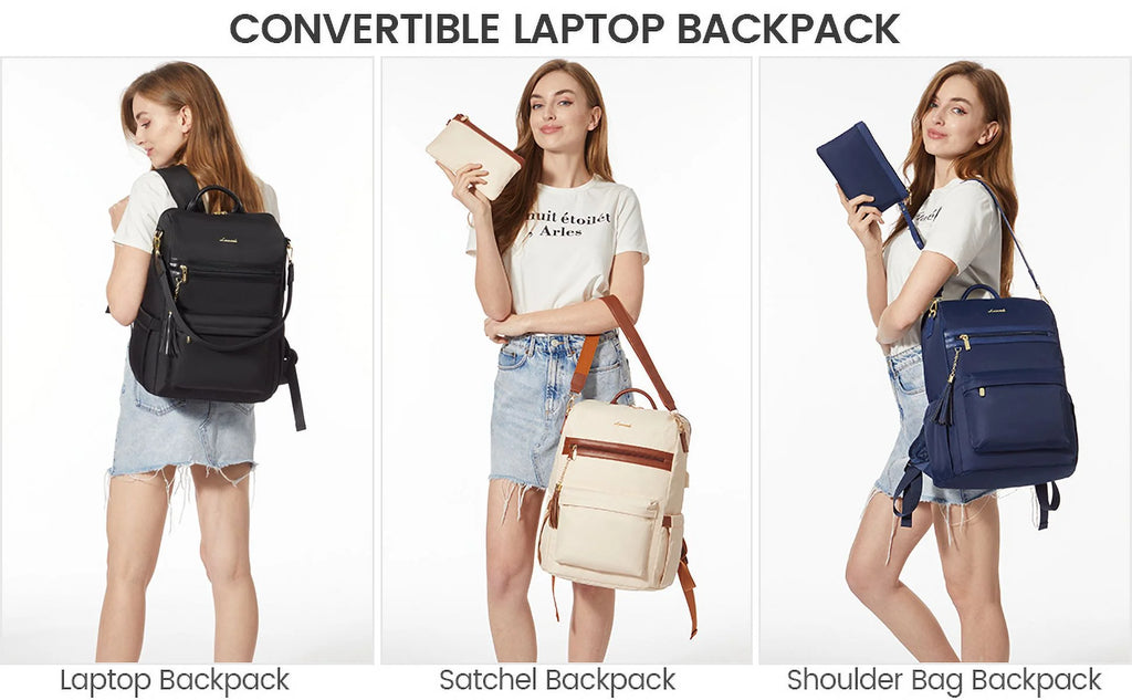 15.6" Laptop Backpack with USB Port Convertible Daypack U990