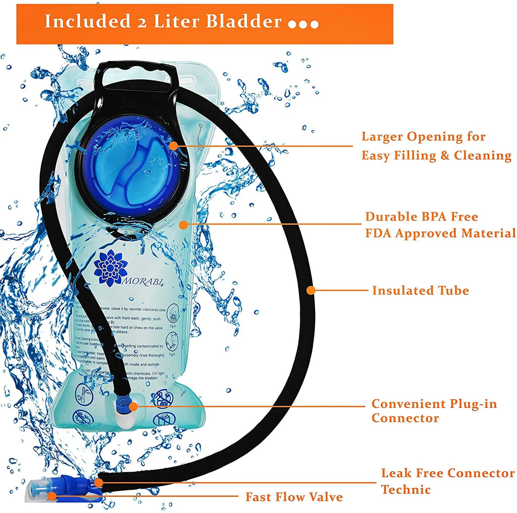 Insulated Hydration Backpack with 2L BPA Free Water Bladder U78303