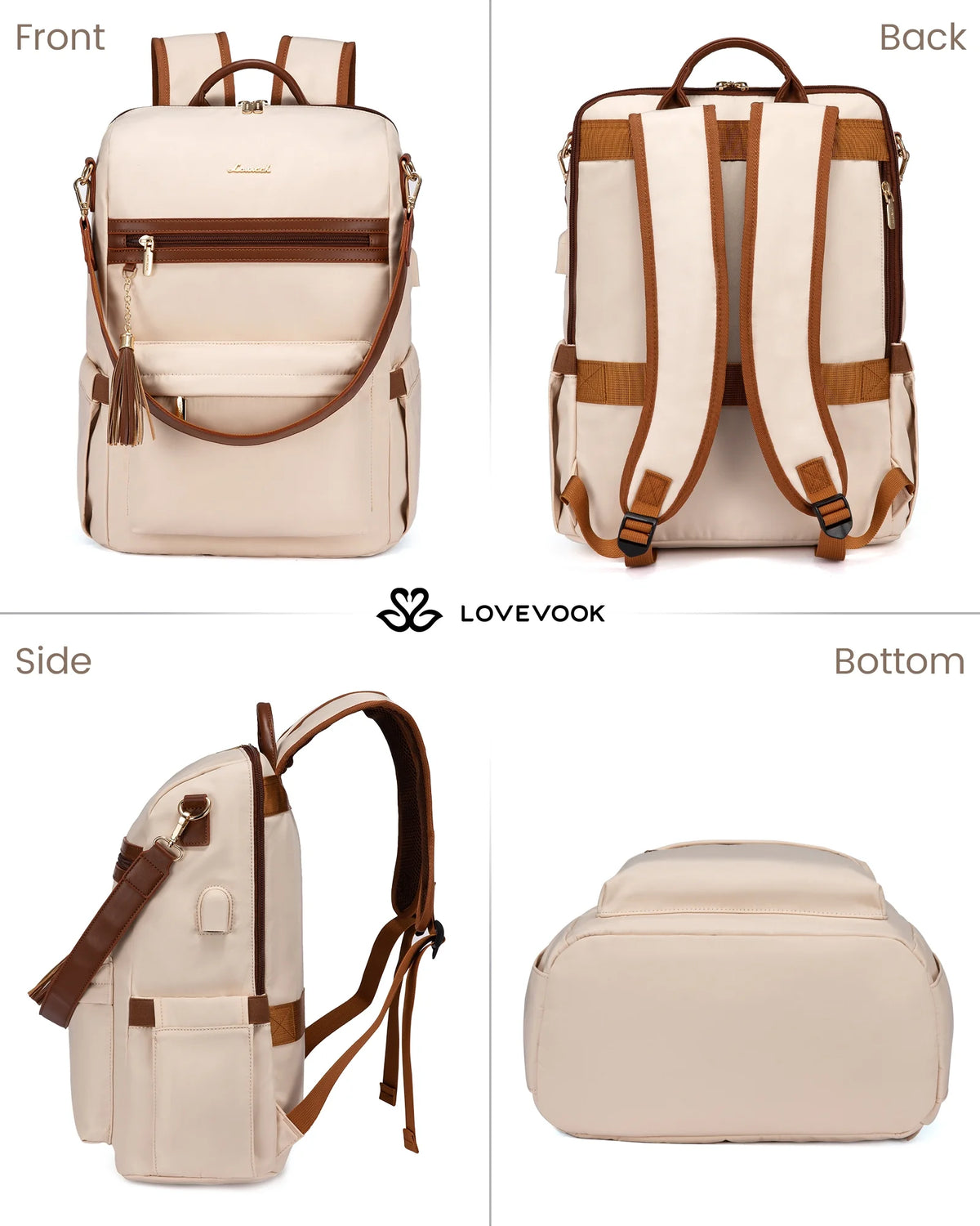 15.6" Laptop Backpack with USB Port Convertible Daypack U990