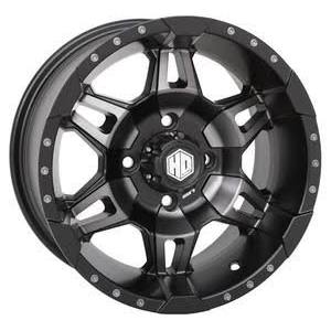 STI HD7 Alloy Wheel 14x7 4.0 + 3.0 Matte Black/Radiant Red A4426