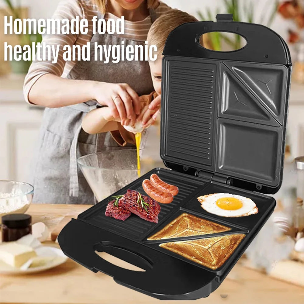 1400W Non-Stick 3in1 Electric Grill Waffle Maker D904658