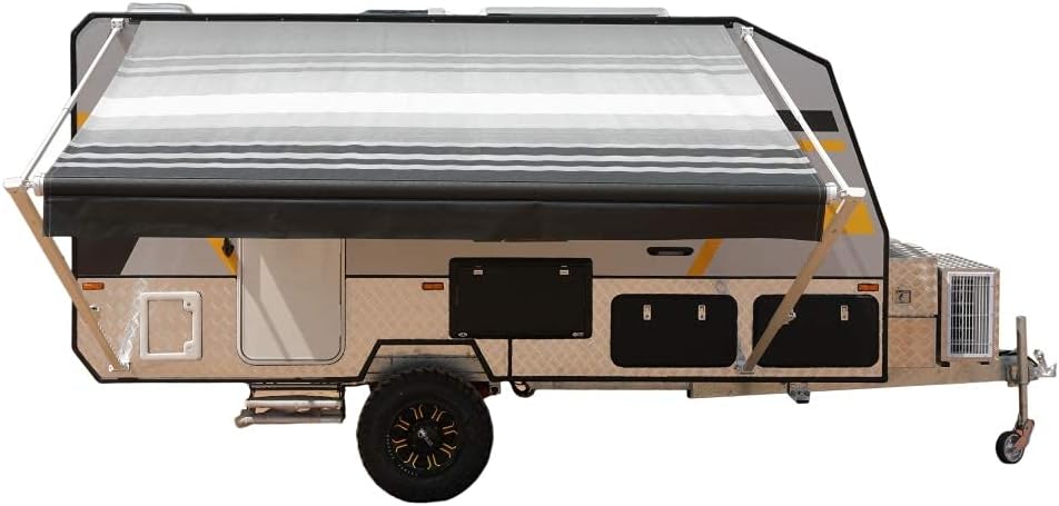Black Fade Manual Retractable RV Trailer Awning X149045