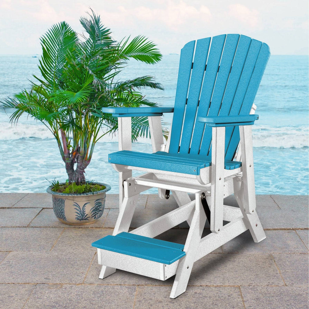 Aruba Blue on White Base Balcony Glider D142961