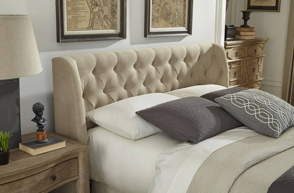California King-Size Tufted Headboard in Toast Linen Q7208