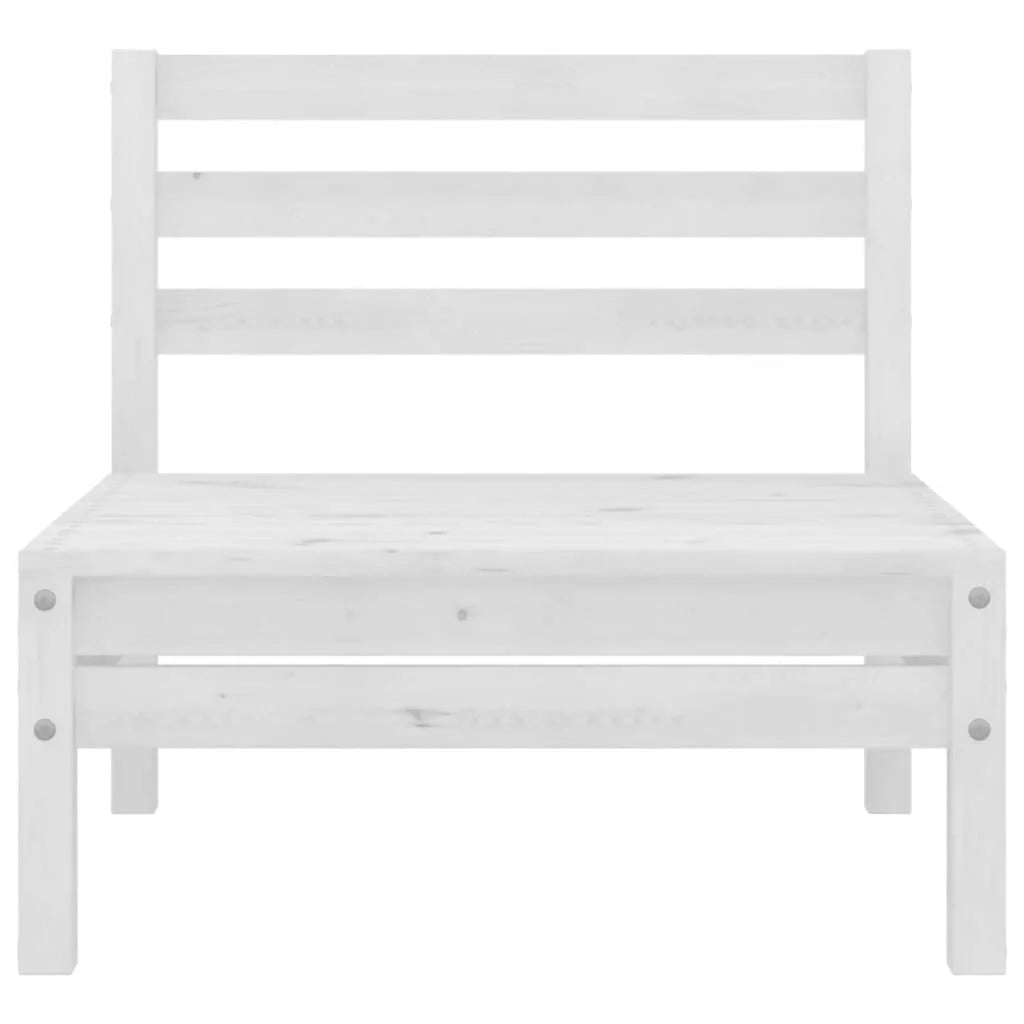 White Solid Wood Pine Patio Sofas 2 pcs O8201