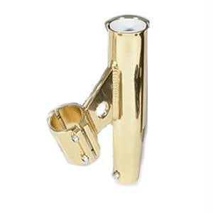 Clamp-On Rod Holder - Gold Aluminum - Vertical Mount - Fits 1.900x22 O.D. Pipe Q813829