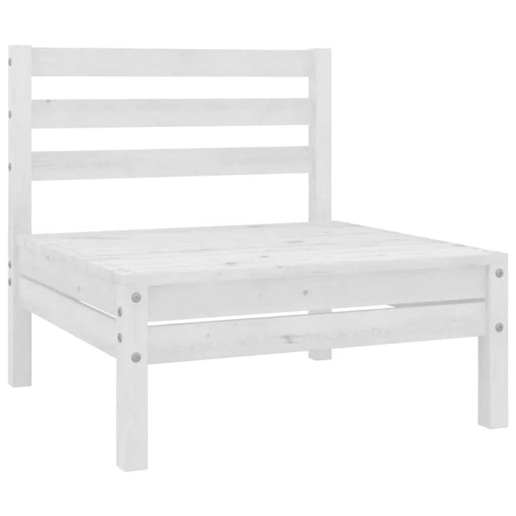 White Solid Wood Pine Patio Sofas 2 pcs O8201