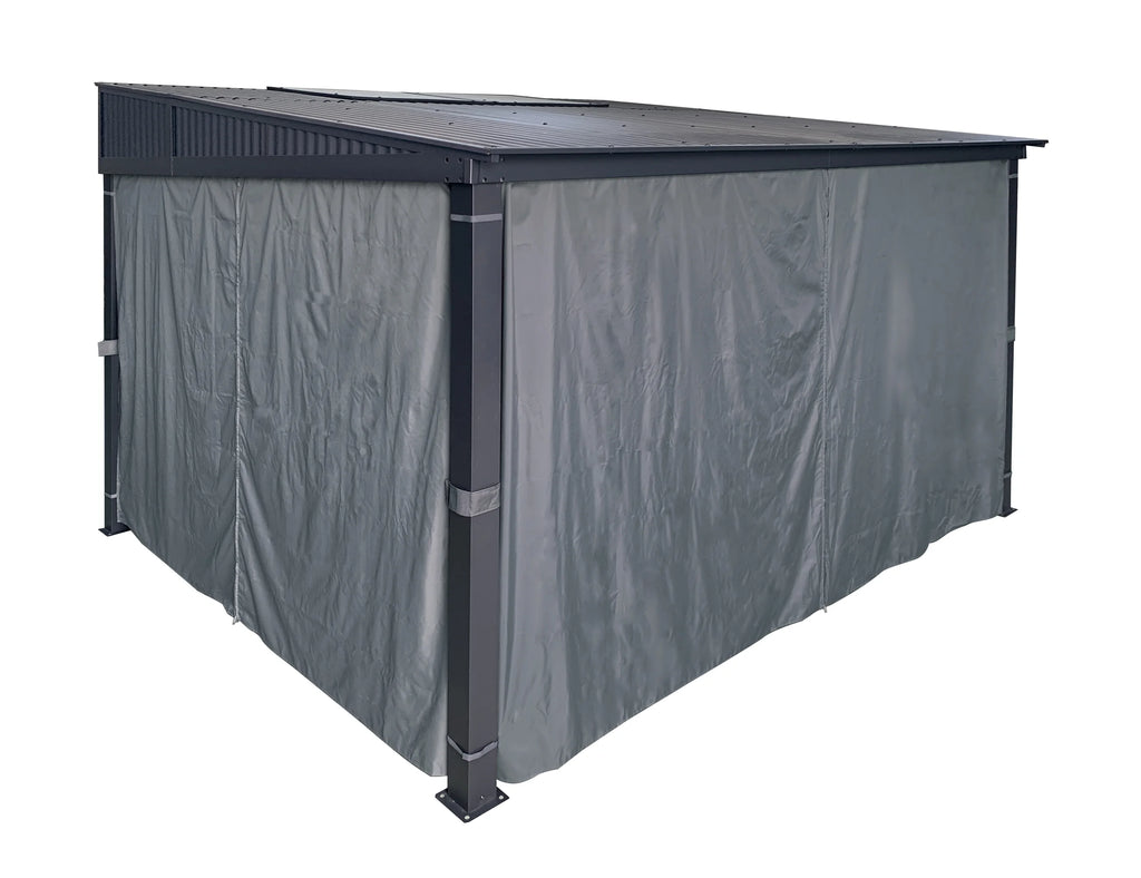 10' x 12' 3-Sided Privacy Curtain Set for Wall-Mounted Sun Shelter P802283