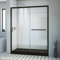 Clear Sliding Shower Door in Satin Black H414