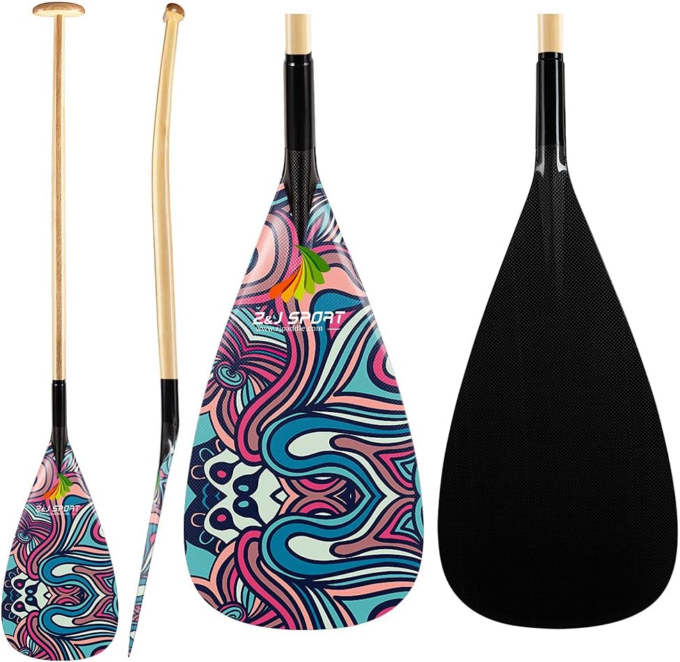 Carbon Blade Wood Bent Shaft Canoe Paddle U280288
