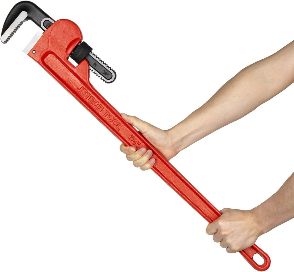 36-inch Heavy Duty Aluminum Straight Pipe Wrench, Adjustable Plumbing Wrench, Pack of 2 Y2429
