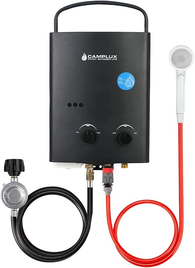 Black 1.32 GPM Outdoor Propane Portable Tankless Water Heater N697
