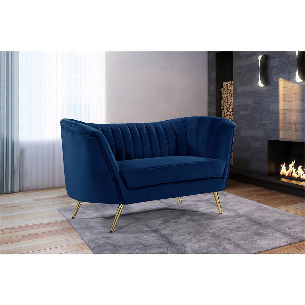 2 Piece Velvet Living Room Furniture Set with Loveseat and Accent Chair S38313