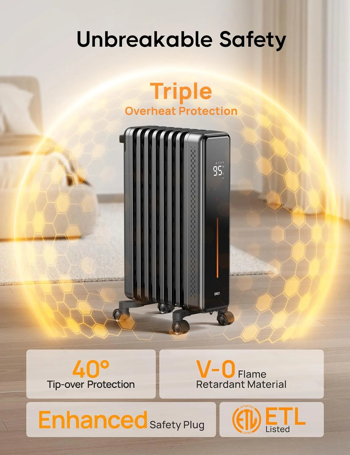 1500W Oil Filled Radiator with Remote Control K4531