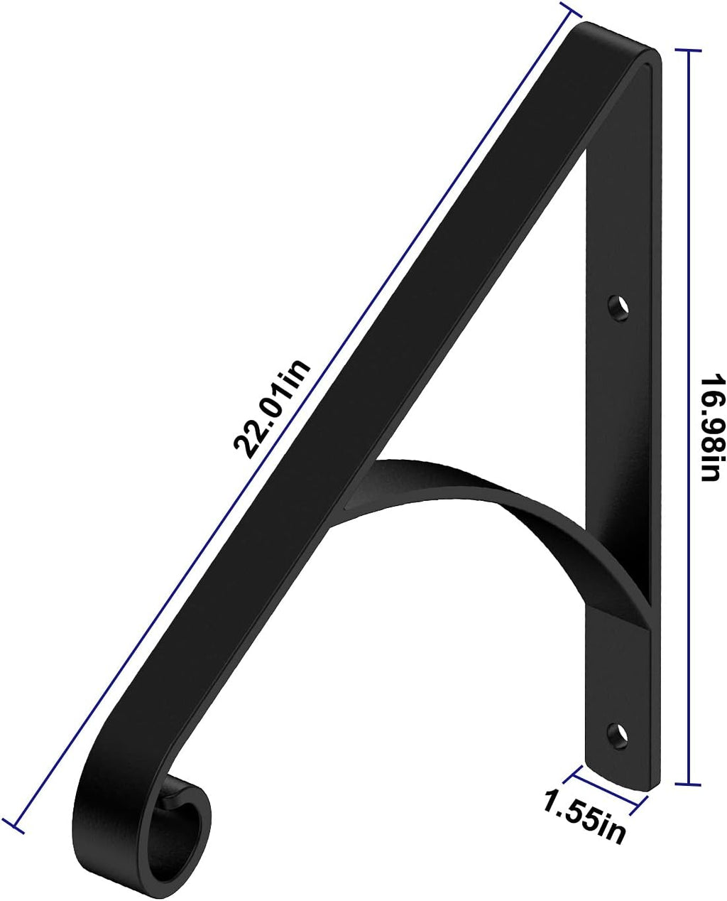 Black Metal Handrail for Outdoor Steps Stair Railing Kit Q54629