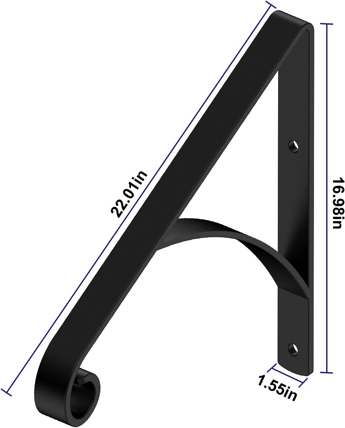 Black Metal Handrail for Outdoor Steps Stair Railing Kit Q54629
