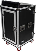 12 Space Rack Case with Slant Mixer Top and Casters W3119