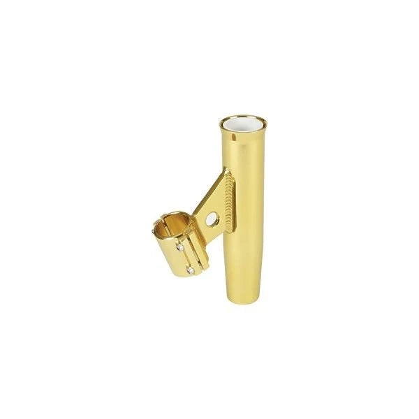 Clamp-On Rod Holder - Gold Aluminum - Vertical Mount - Fits 1.900x22 O.D. Pipe Q813829