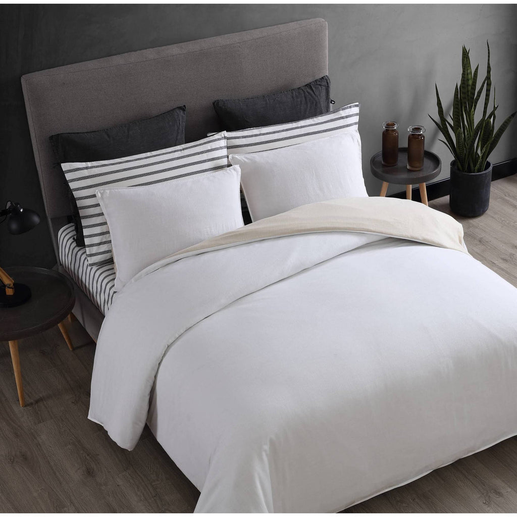 Washed Cotton Reversible Duvet Cover Set R7260