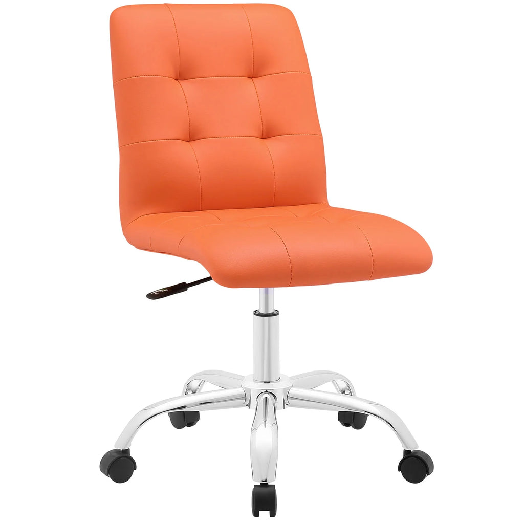 Orange Armless Mid Back Office Chair I698