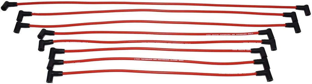 Red 8.0mm Spark Plug Wires & 45K Volt Coil for Chevy SBC R776