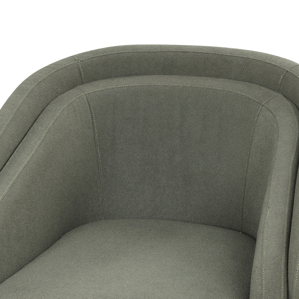 Seaweed Green Upholstered Accent Chair with Metal Legs Q345