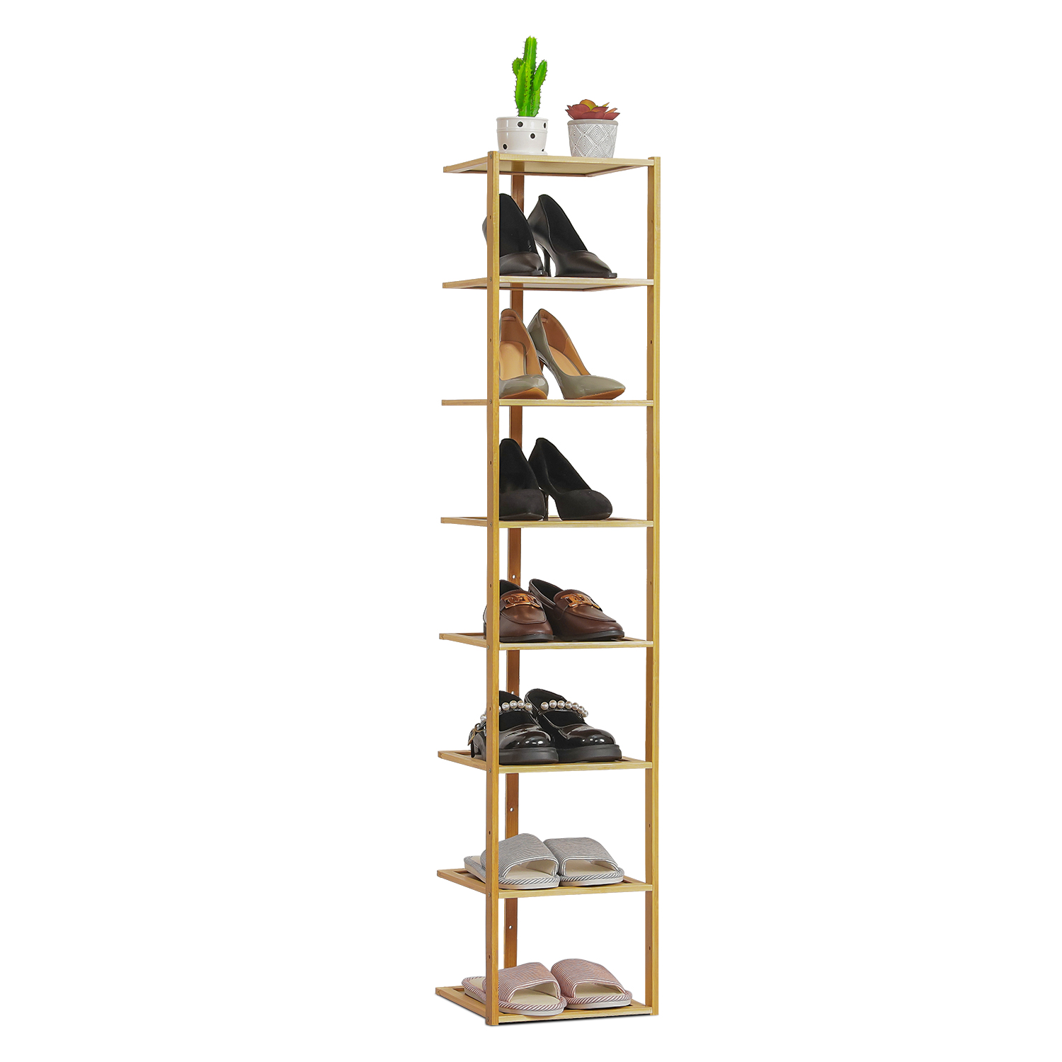 Bamboo 8 Tiers Corner Shoes Rack F69883