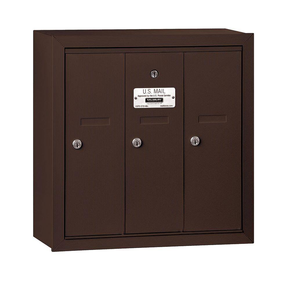 Bronze 3 Door Vertical Mailbox O569