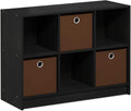 3x2 Bookcase Storage with Bins, Light Cherry/Ivory D358