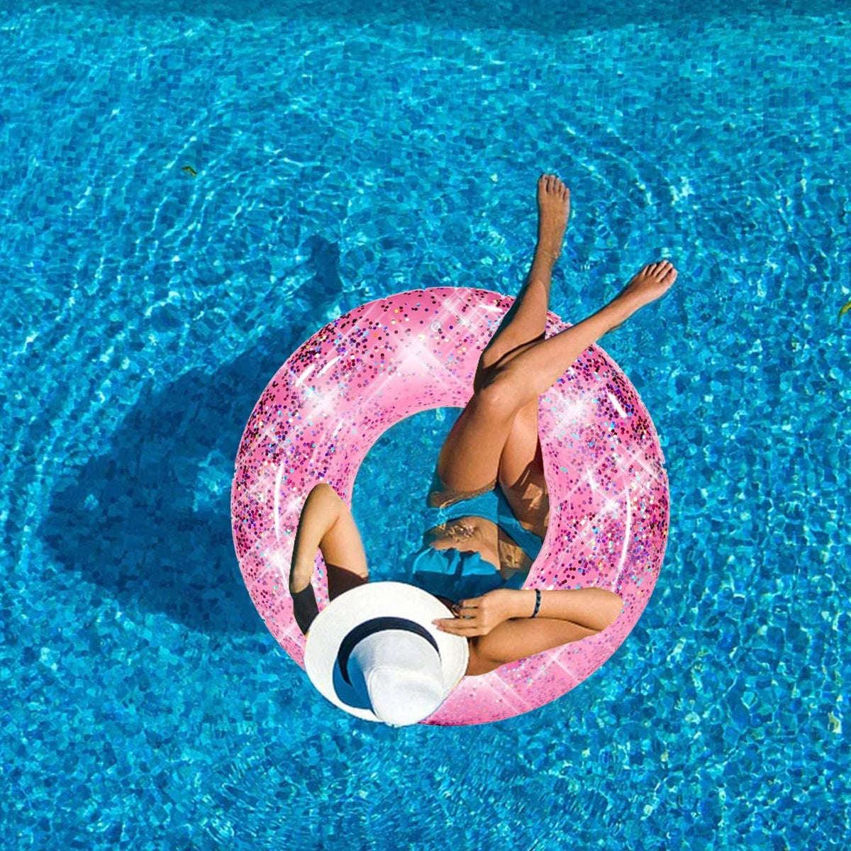 Pink Glitter Inflatable Pool Float M15712