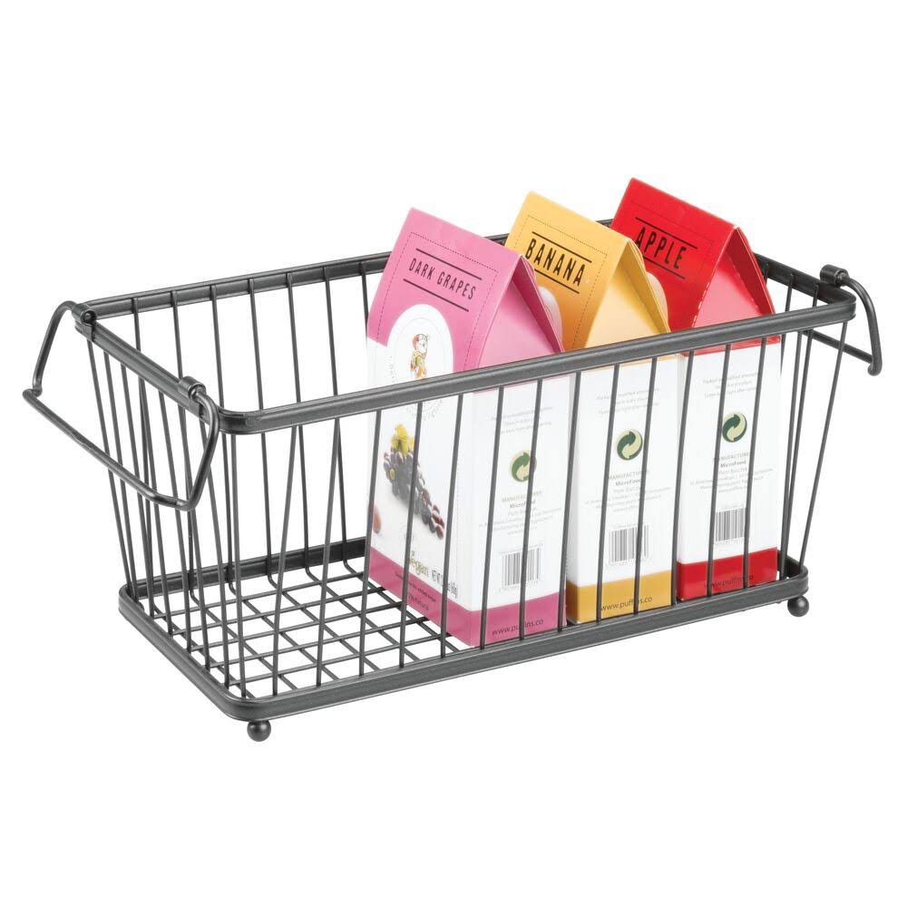 Stackable Metal Food Storage Basket with Handles E400787