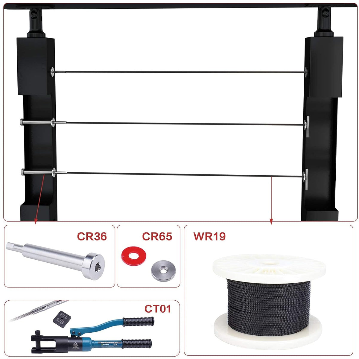 1/8 Invisible Cable Railing Kit T316 Stainless Steel Toggle Anchor Terminal Q6149